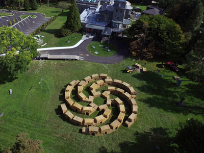 Straw Maze at the Woodmere Art Museum by designer Peter E. Brown